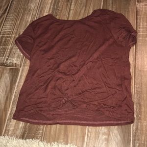 Maroon knotted t-shirt